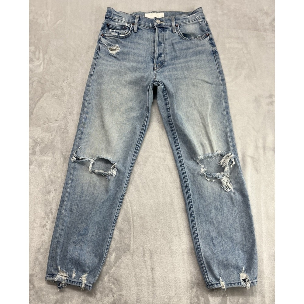 Mother Superior Jean Women 27 Blue Wash The Tomcat Ripped The Confenssion Preppy